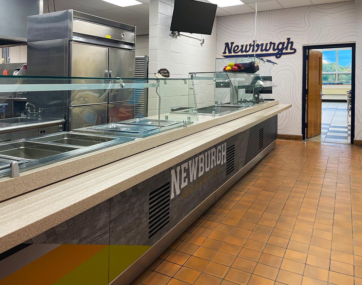 Newburgh School District cafeteria serving line