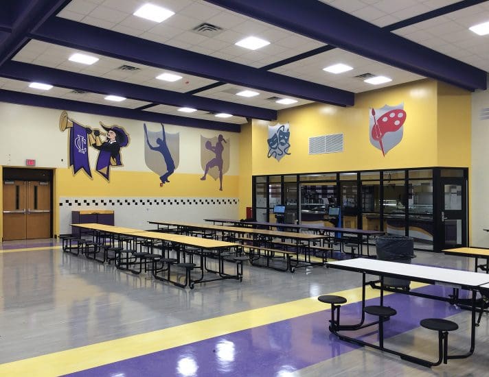 central islip high school cafeteria renovation seating area