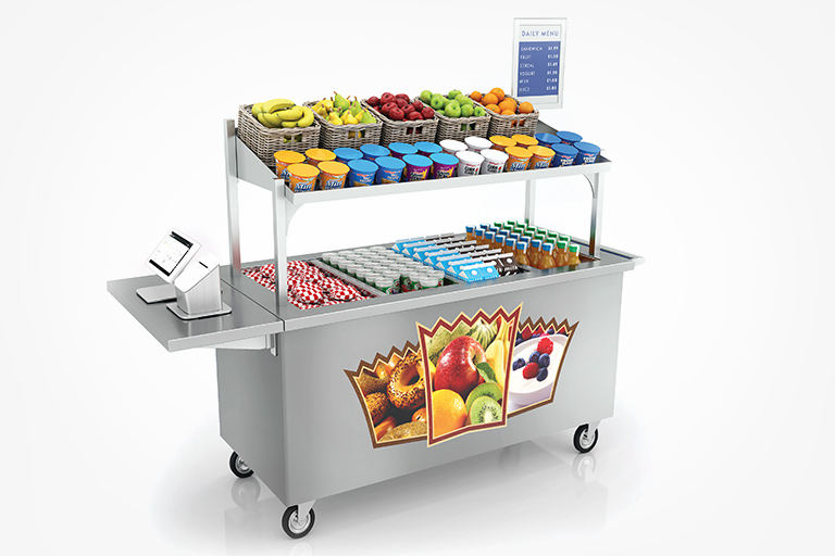 Mobile food cart, fruits