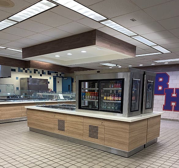 byram hills high school, armonk, ny, cafeteria remodel beverage counter