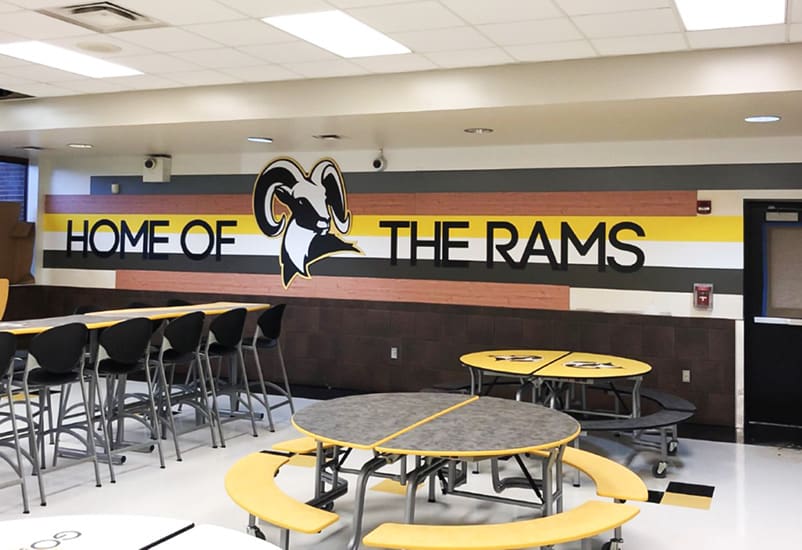 englewood high school cafeteria remodel wall decor