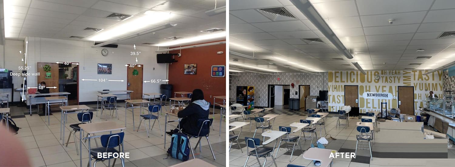 before and after photos of the newburgh free academy cafeteria