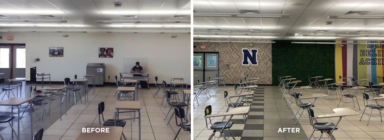 before and after photos of the newburgh free academy testing room