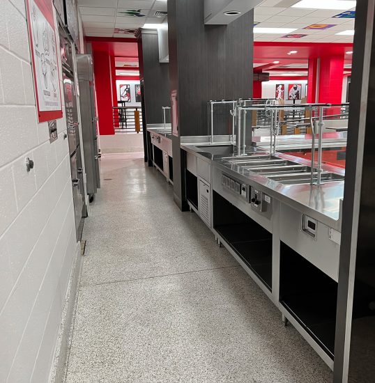 Thomasville Middle School, operator side of serving line