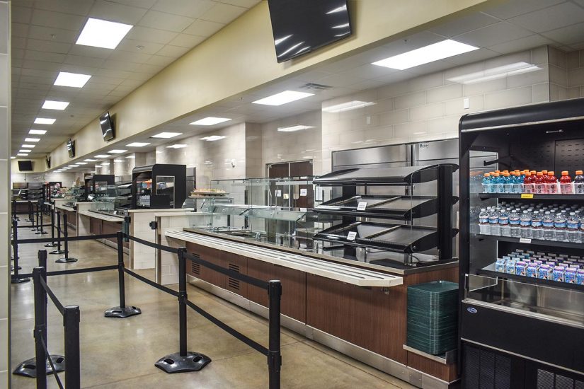 New cafeteria serving line and display cases