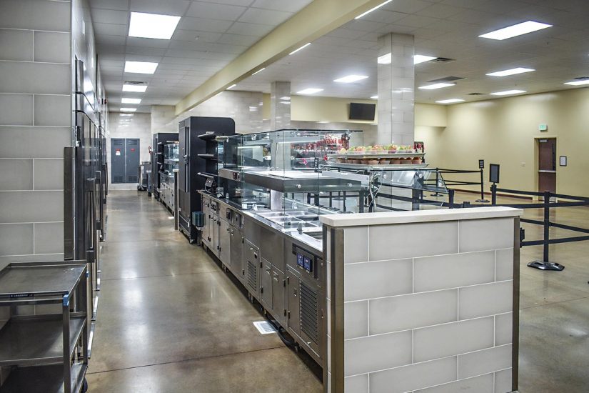 Operator's side of new cafeteria serving line